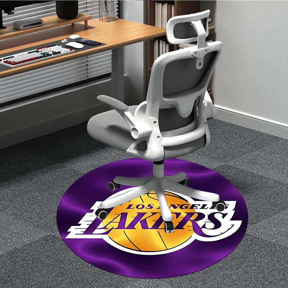 

1pc Basketball Lakers Office Round Area Rug, Indoor Mat Suitable For Office, Under Office Chairs Bedroom Living Room Home Decor, Room Deco213 80cm by 80cm