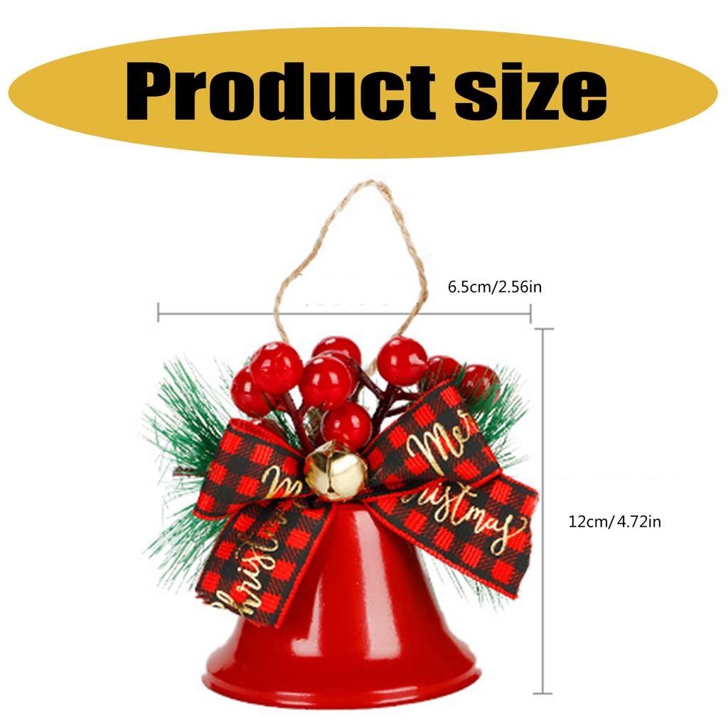 Mehrzweckpackung mit 6 Weihnachtsglocken-Ornamenten. Robuste Dekoration aus Metall und Holz für festliche Wohnaccessoires