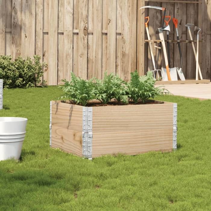 VidaXL Jardinière 80x60 cm bois de pin massif, jardinière d'extérieur, bac à fleurs, bac à tomates, jardinière de terrasse, 3295839