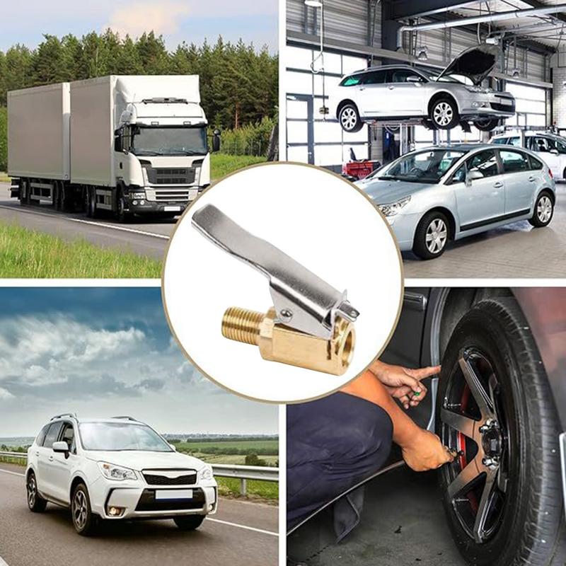 Portable Tire Nozzle Clamp Inflatable Pump Connector Car Tire Air Chuck Inflator Compressor Can Be Deflated Valve Adapter