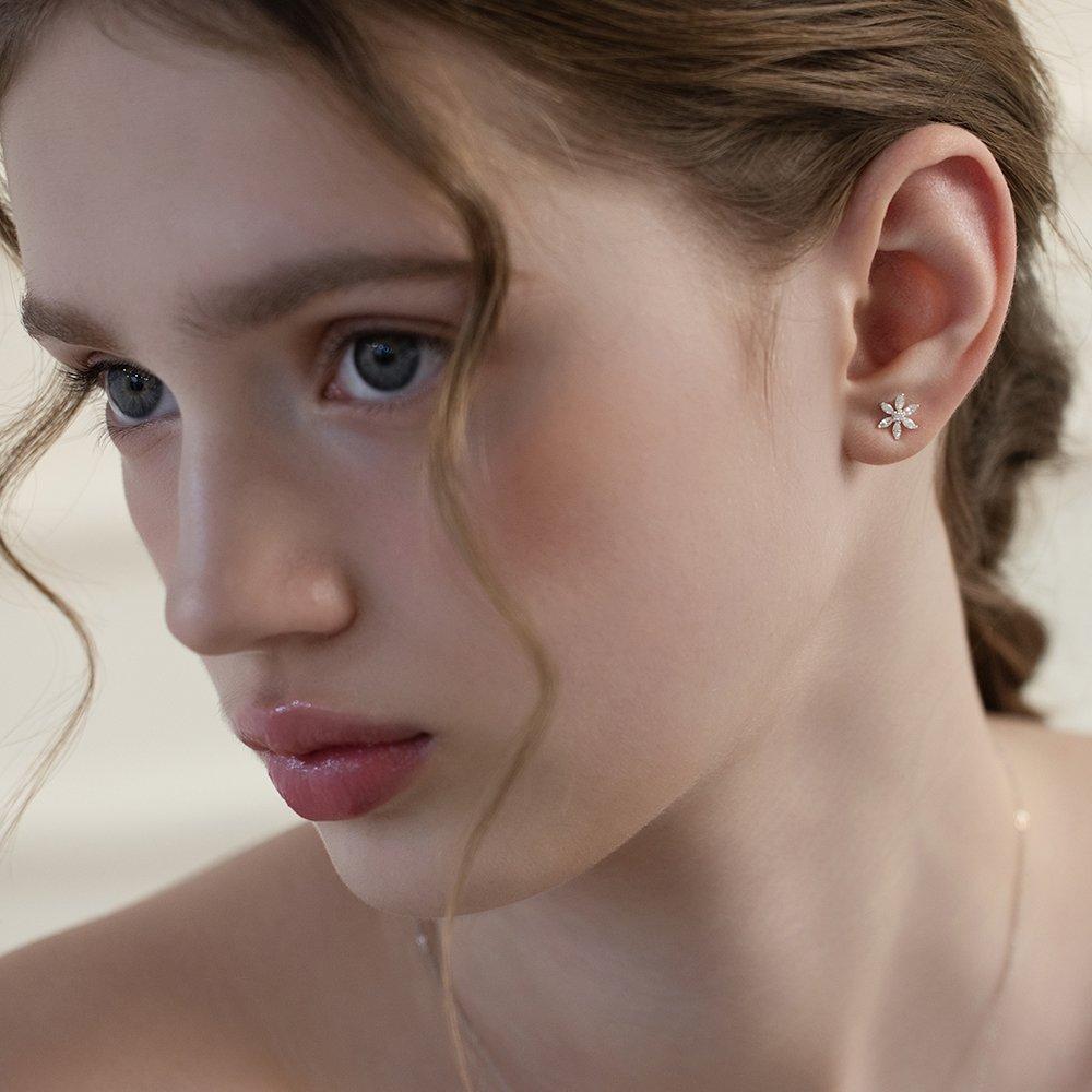 (Silver 925) Jasmine Jewel Earrings Ec3194