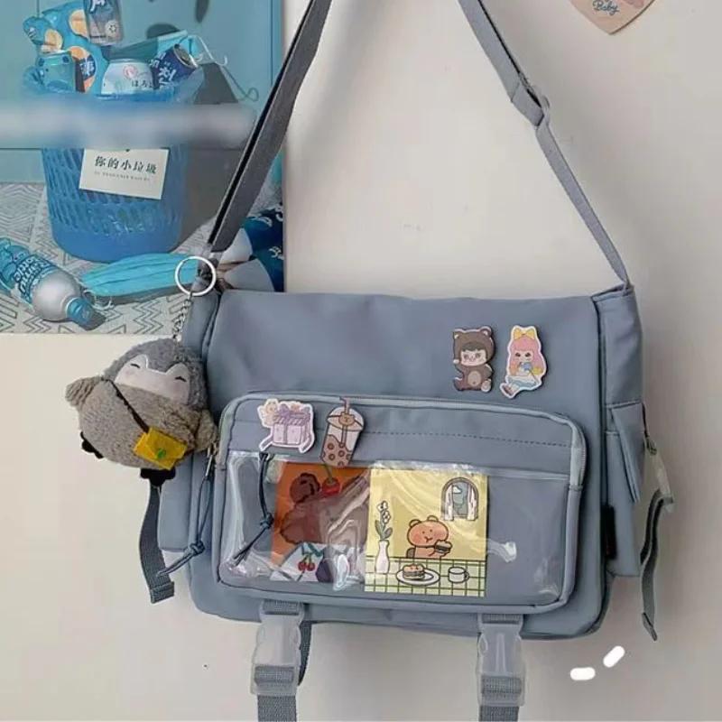 Wasserdichte Canvas Umhängetasche Damen Herren Handtaschen Schultasche Student Umhängetasche Mode Große Kapazität Umhängetasche Schulranzen