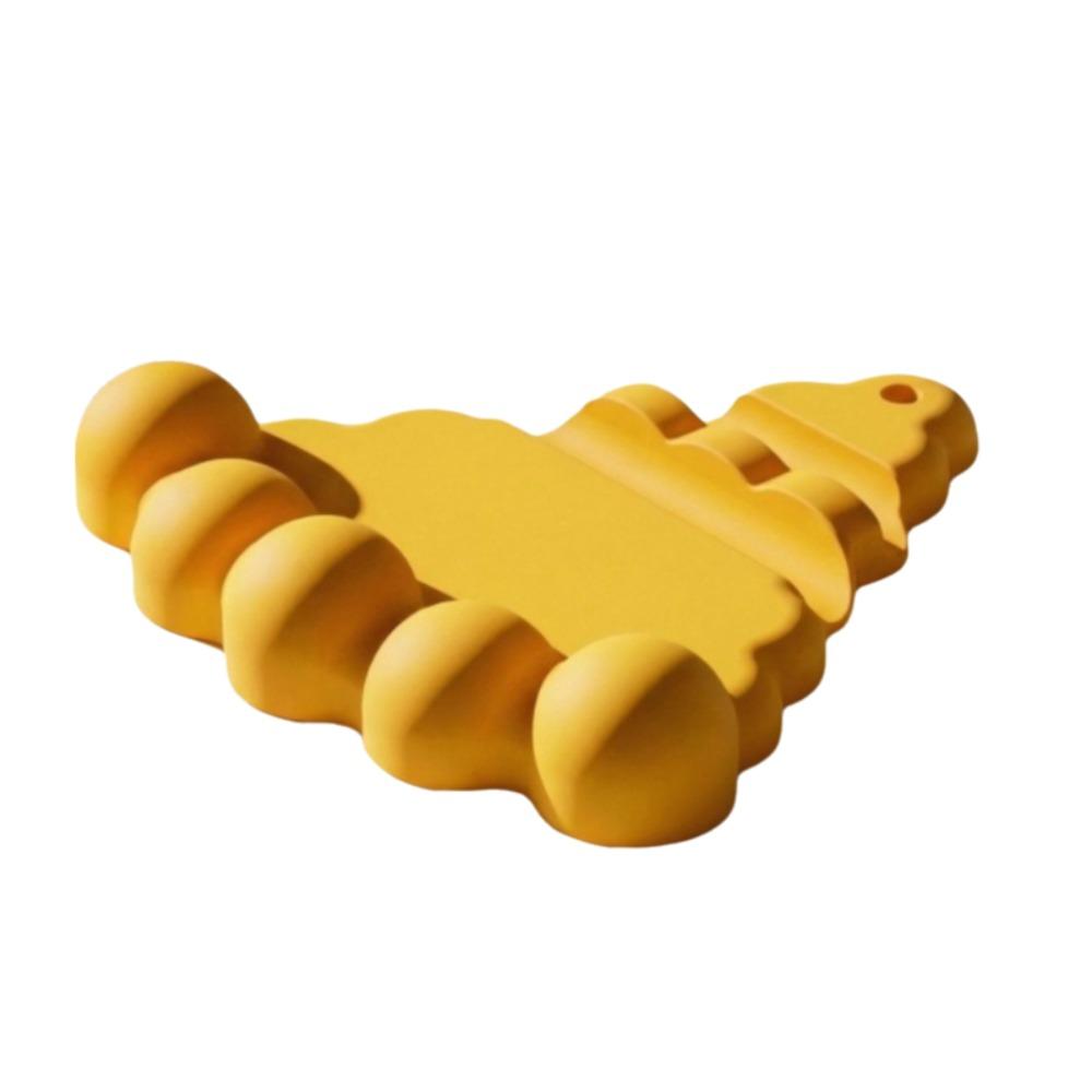 

Heat-Resistant Silicone Kitchen Pot Lid Holder Triangular Soup Spoon Rack Drainage жовтий