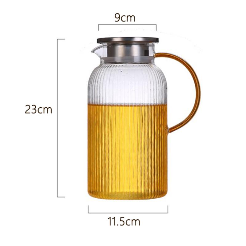 Exquisite Cold Water Kettle Transparent Heat-resistant Teapot Large Capacity Cold Kettle Lemon Water Pot Household Beverage Pot