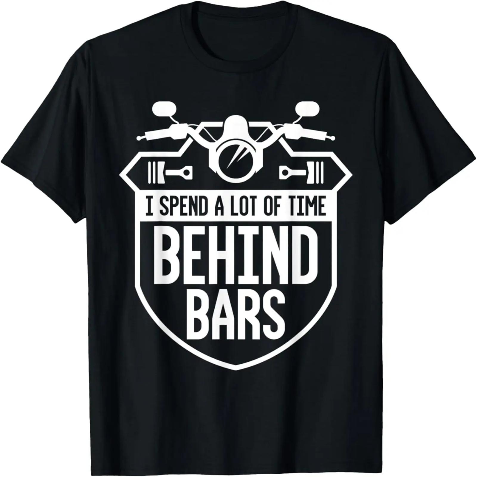 

Biker I Spend a Lot of Time Behind Bars Bicyclist Motorcycle T-Shirt XXXXXL різнокольоровий