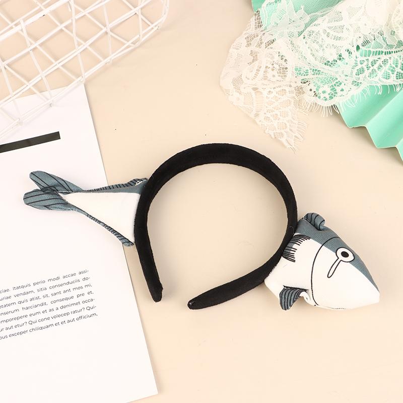 

Мультяшная забавная рыбка повязка на голову милая плюшевая соленая рыба обруч для волос зажимы для волос для умывания лица для девочек головные уборы аксессуары для волос