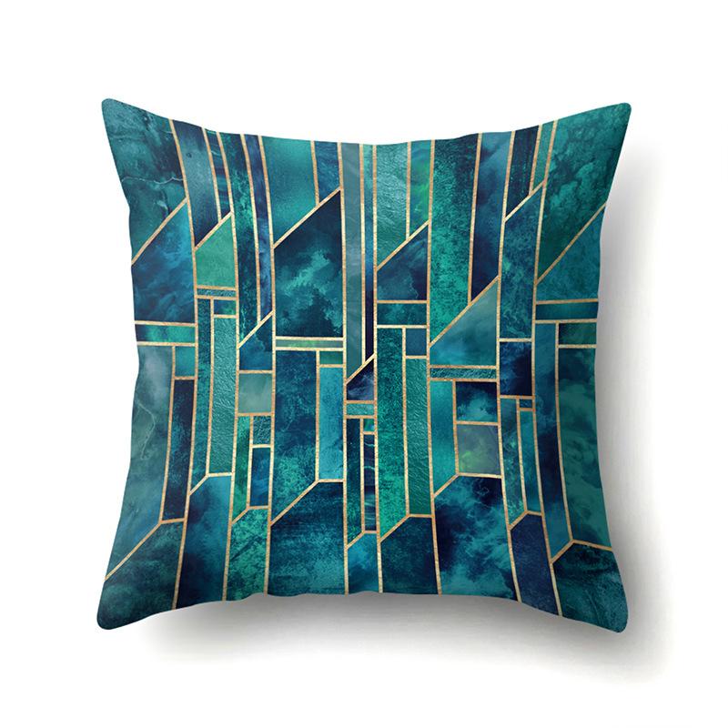 Polyester Pillow Case Decorative Geometric Home Printed Pillow Case Waist Cushion Cover Car Cushion Head Cushion Cover