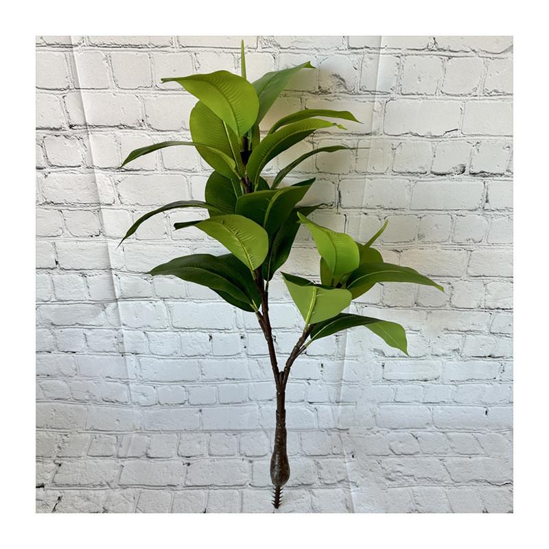 Brasiliensis Artificial Hevea Leaf With Lush Foliage For Photography Prop Decor