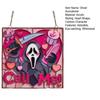 Pink Ghost Suncatcher Halloween Stained Glass Scream Ghost Decoration Acrylic Window Hanging Ornament for Home Office Kitchen Living Room Wall Decor