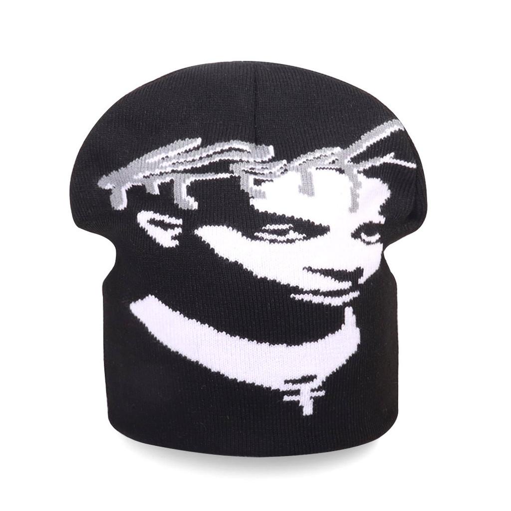 Fashion Figure Portraits And Letter Patterns Men Casual Knitted Hats For Winter