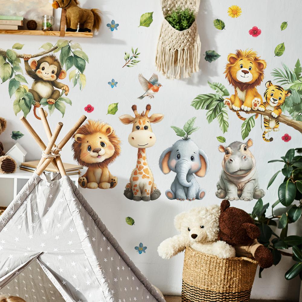 Decorative Stickers for The Bedroom and Dormitory Walls of The Little Animals In The Cartoon Forest