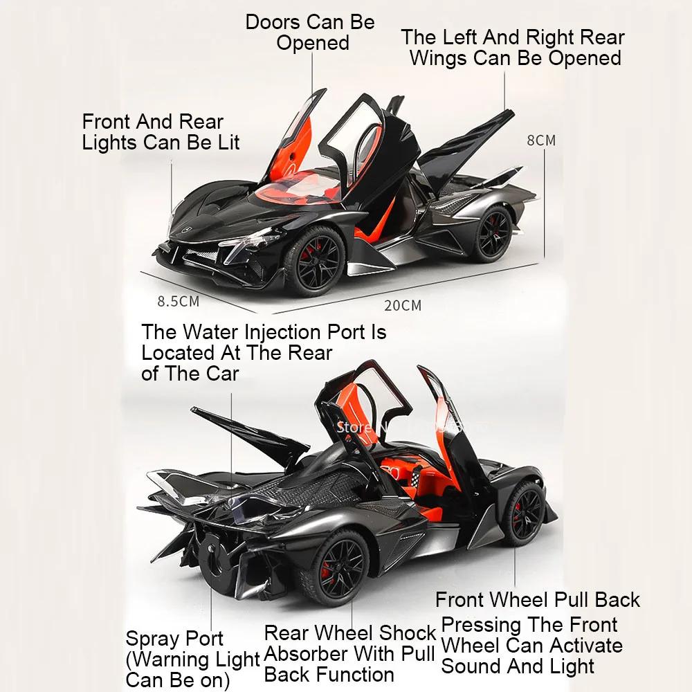 1:24 Scale Apollo EVO Alloy Toys Models Cars 4 Doors Opened Diecast Vehicle Light Sound Sports Car for Children Birthday Gifts