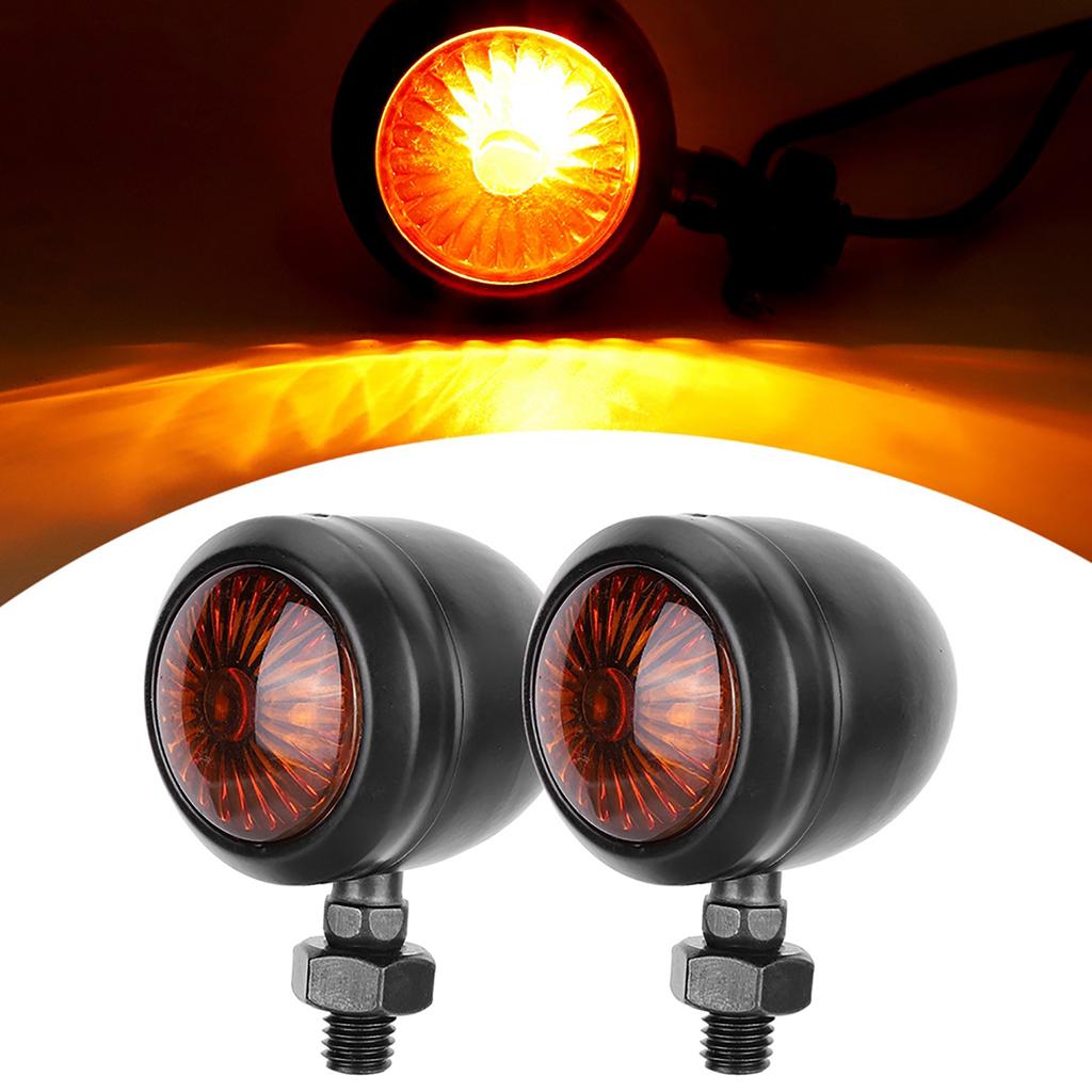 Pair of Turn Signal Indicator Light Black Yellow Steering Lamp Fits for (Small Size)