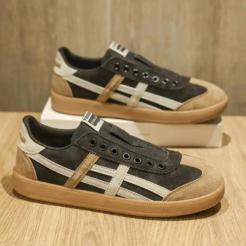Fashion Perforated Laced Brown Sneakers Men Hi Top Sneakers Men Shoes Flat Boot Sport Universal Brand Small Price Pretty