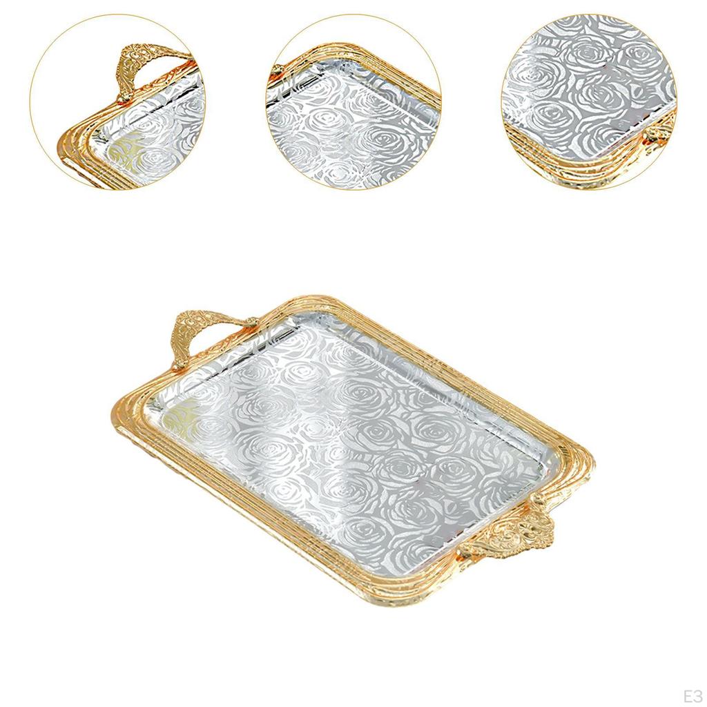 Serving Tray Decorative Iron Art Non Slip Vanity Jewelry for Coffee Table Dresser