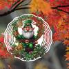 Lucky Gnome Wind Chime with Horseshoe and Clover 3D Rotating Design for Outdoor Garden Yard Decor Universal Holiday Ornament with 360 Degree Hook