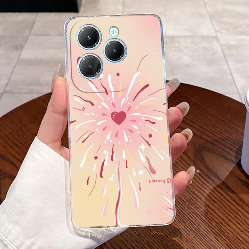 For Infinix Hot 40 Pro Case X6837 Aesthetic Cute Cat Casing Soft TPU Bumper Infinix Hot40Pro 40i Transparent Silicone Back Cover