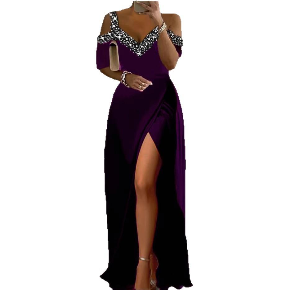 2026 Summer New Cross-border European and American Women's Clothing Wish European Station Off-the-shoulder Suspender Dress Dress