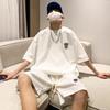 Men's Trendy Summer Sportswear Set - Short Sleeve T-Shirt & Casual Basketball Shorts, Korean Style 2025
