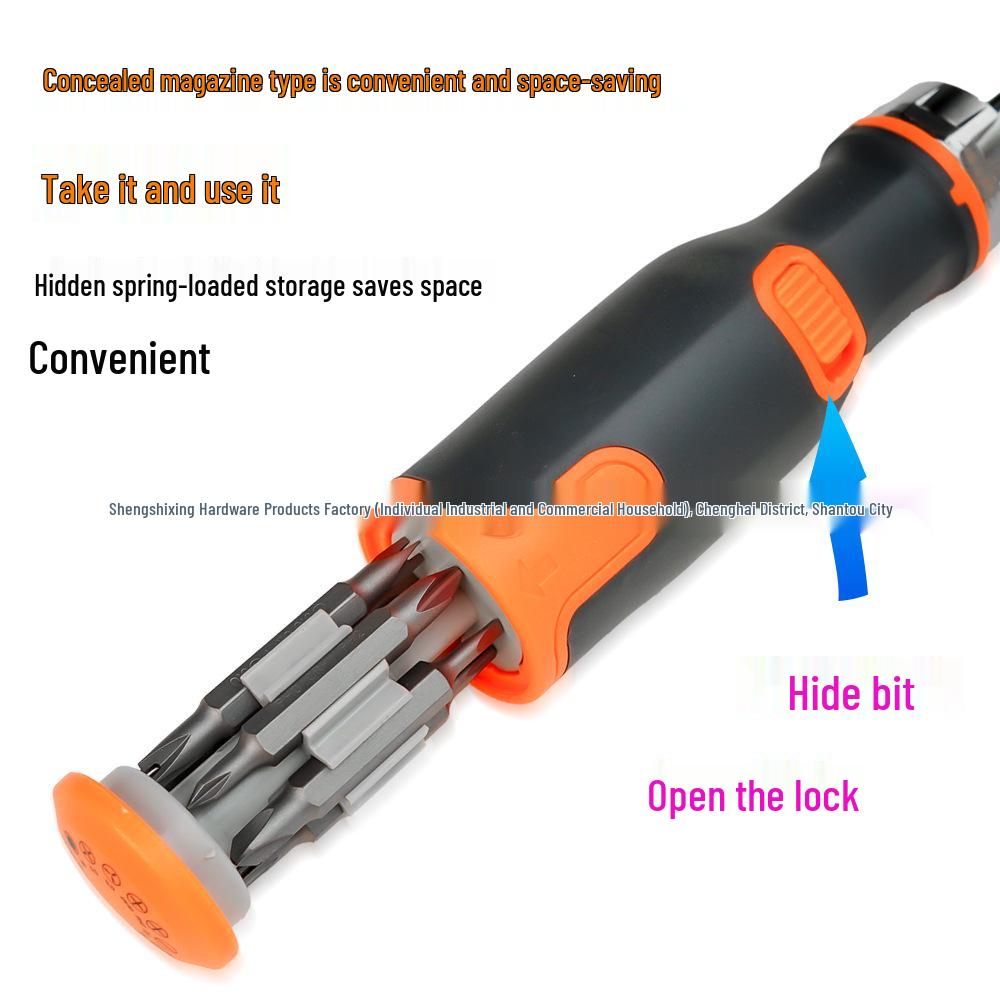 13-in-1 Multi-Functional Ratchet Screwdriver Set with Phillips, Flathead & Hidden Bits