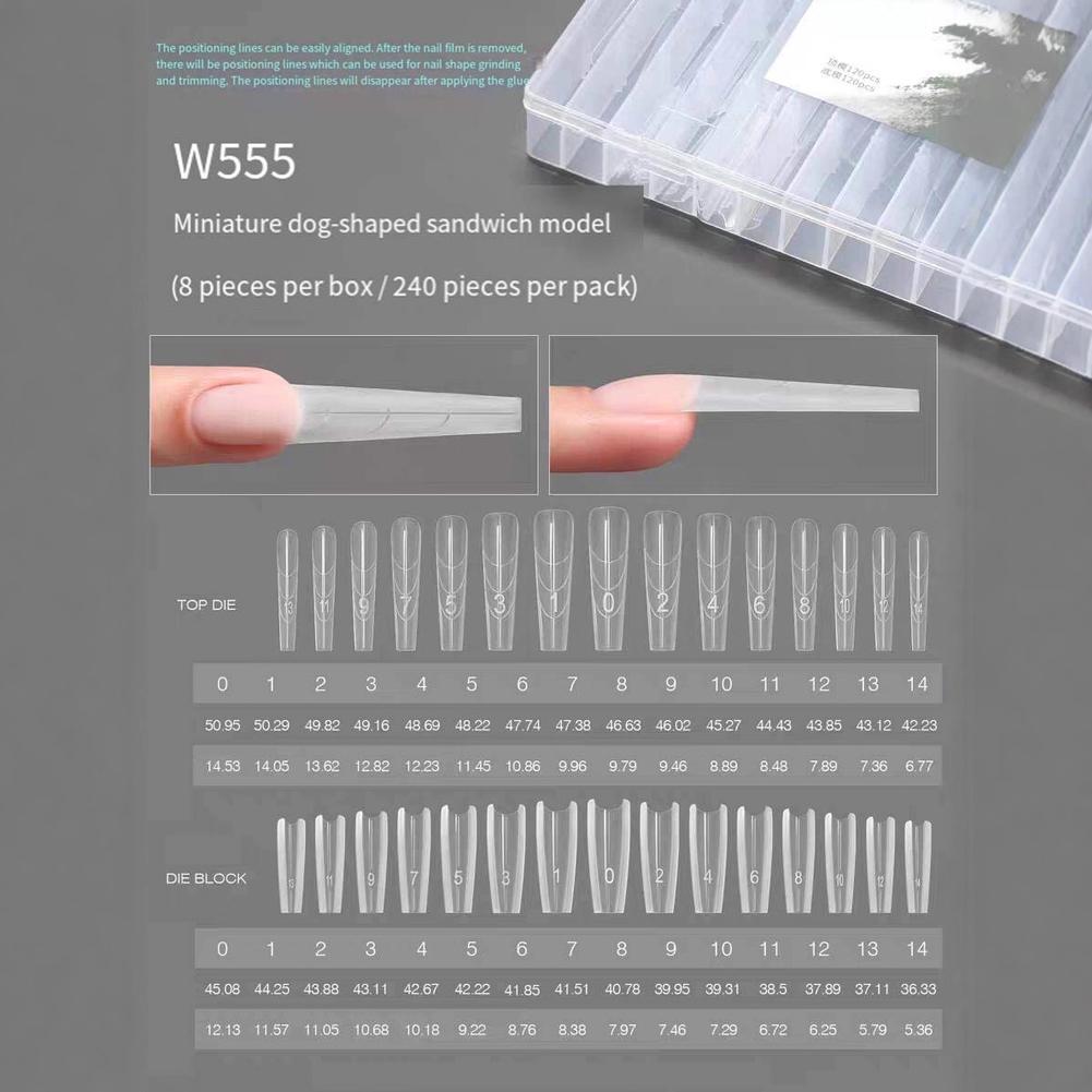 Hochwertige Sandwich-Nagelmaske für schnelle Nagelverlängerung, papierlose Schiene, Kristalllichttherapie, keine Schablonenherstellung erforderlich, exklusiv für Nagelstudios