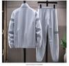 Men's Black Casual Korean Style Hooded Outerwear Set with Long Pants and Long Sleeves