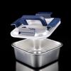 Shangqi 1700ML Stainless Steel Lunch Box Set with Blue Handle