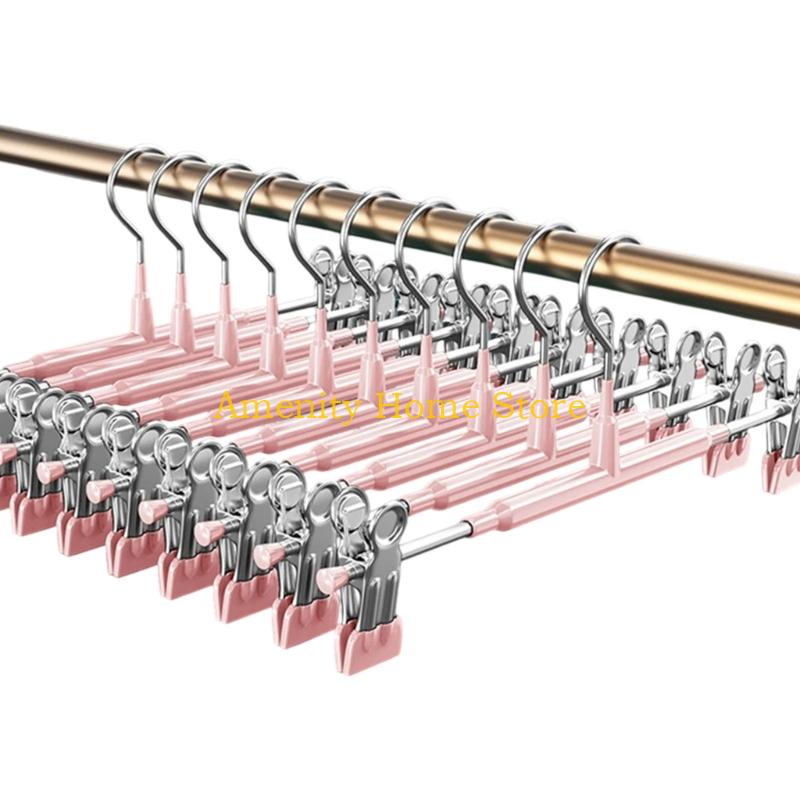 F26C Nonslip Thickened Adjustable Stainless Steel Pants Hangers Multipurpose Clothes Hook For Home Laundry Organization