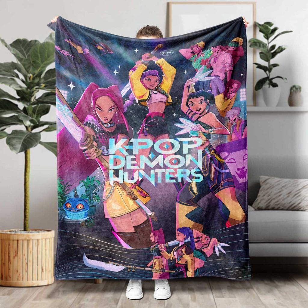 Kpop Dämonenjäger Flanelldecke Kuschelig Große Größe Weich Warm Cartoon Für Schlafzimmer Wohnzimmer Büro Nickerchen Reisen Camping