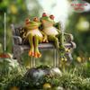 2D Acryl Frosch Dekoration im Vintage-Stil, Gartendekoration für die Bank, Realistischer Touch für Hof & Rasen