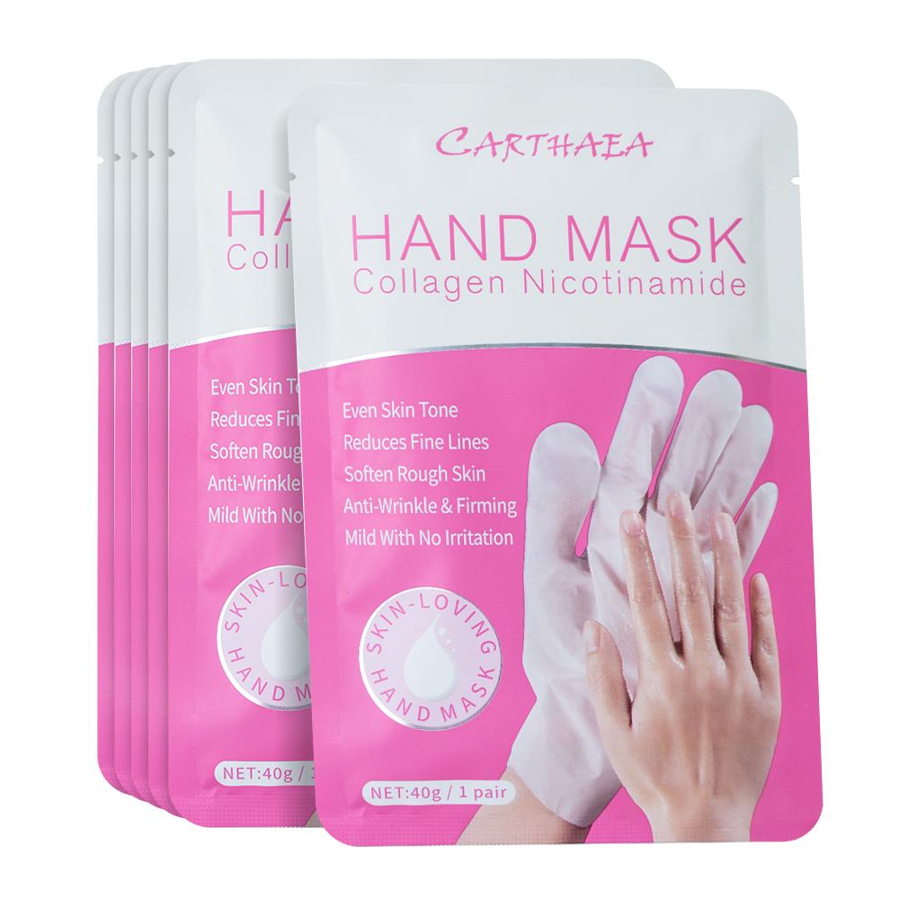 Wholesale Nicotinamide Milk Moisturizing Hand Mask Gloves Whitening Hydrating Repair Dry Skin Private Label Hand Mask 40g розовый