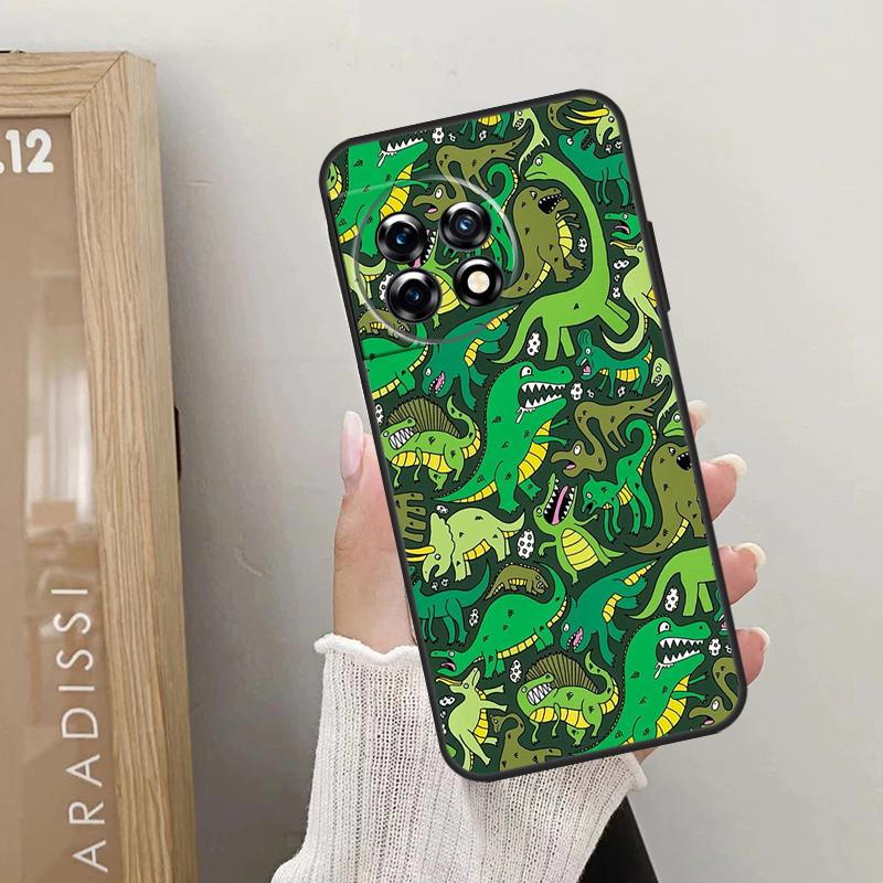 Dinosaur Pattern Case For OnePlus Nord CE 4 3 2 Lite 2T N10 N20 N30 OnePlus 12 11 9 10 Pro 8T 10T 12R Cover