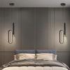 Moderne Lustre Minimalist LED Kronleuchter Pendelleuchten Nordisches Schlafzimmer Nachttisch Lange Linie Licht Pendelleuchte Wohnkultur