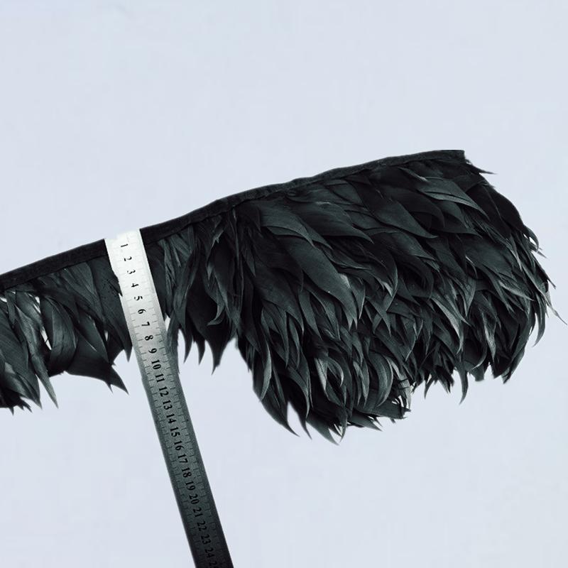 1Meters Dark Green Shred Goose Feathers Trims Geese White Pheasant Feathers for Crafts Fringe Ribbon Wedding Feathers Decoration