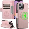 Magnetische Leder Kartensteckplatz Geldbörse Kabelloses Ladecase Für iPhone 16 15 Pro Max 14 Plus 13 12 Flip Book Für Magsafe Hülle