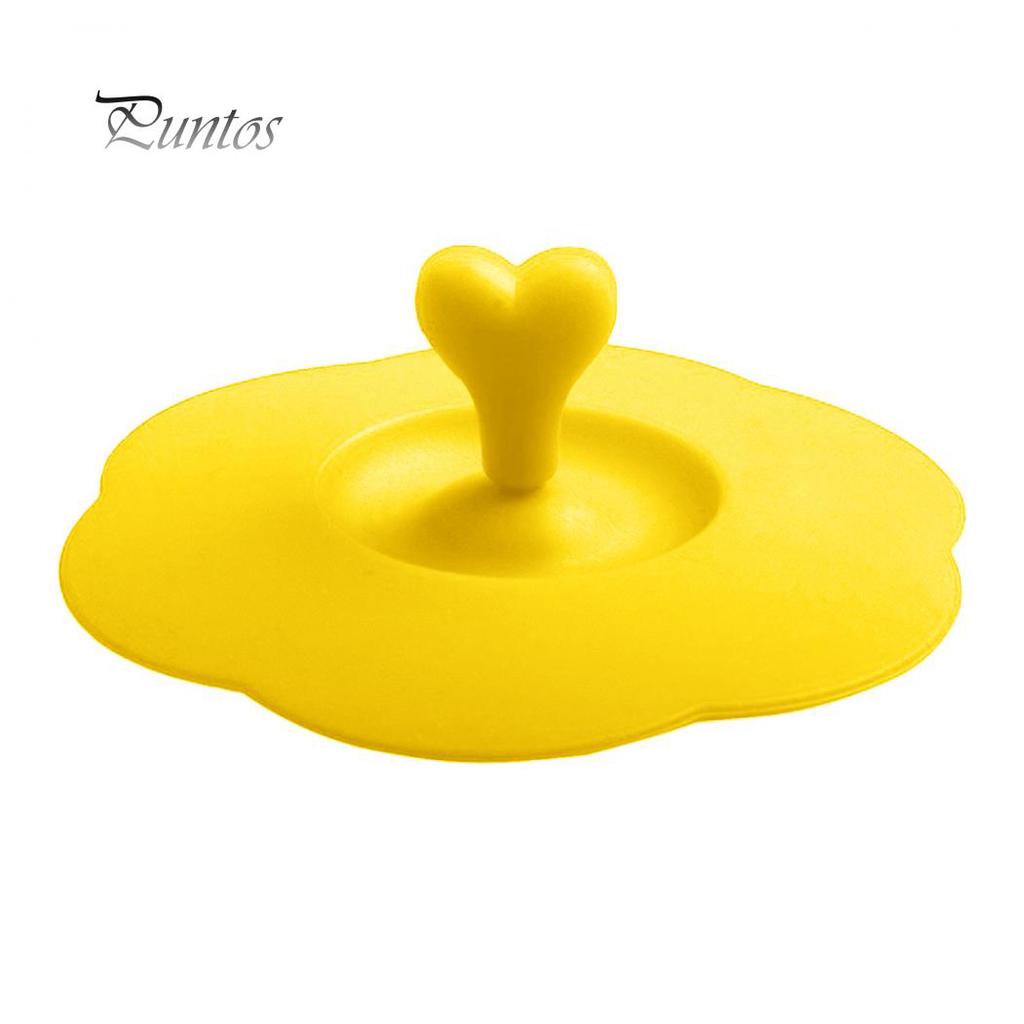 Heart Handle Anti-Dust Coffee Mug Glass Cup Cover Lid
