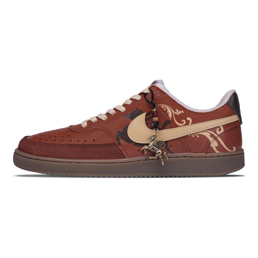 Nike Court Vision Crimson Gold Shadow Abrasion Resistant Abrasion Resistant Low Top Skateboard Shoes Men's Red HV2530-100(Team1856-)