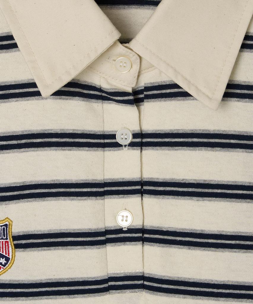 Minasu Multi Stripe Collar T Shirt_Navy Ivory