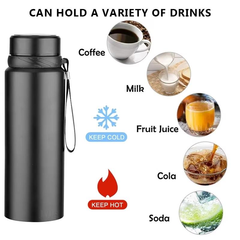 1L Edelstahl Thermos Wasserflasche für das Fahrzeug Kalt- und Heißwasserflasche Thermoskanne für Wasser Tee Vakuumflaschen