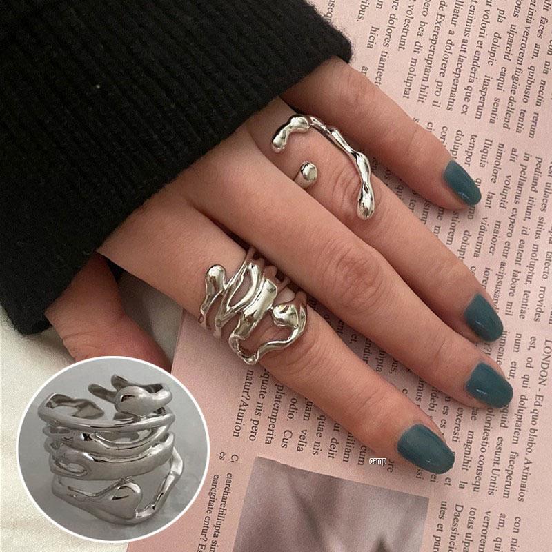 Geometric Bold Hip Hop Ring for Women – Trendy European & American Style, Open Creative Index Finger Design