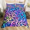 Animal Skin Leopard Duvet Cover Pink Leopard Print Bedding Set Pillowcase  For Girly Teens Women Bedroom Decor