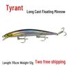 Tyrant Floating Minnow Lure for Saltwater Bass, Asp, and Mandarin Fish