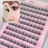Glue-Free Self-Adhesive False Eyelashes Single Cluster C-curled Natural Faux Mink Lashes DIY False Eyelashes