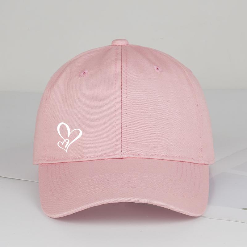 Minimalist Double Heart Print Baseball Cap WoUnisex Unisex Soft Cotton Adjustable Dad Hat Casual Love Theme Sun Hat