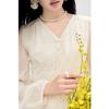 Qiushui Yiren 2026 Spring Elegant V-Neck Maxi Dress