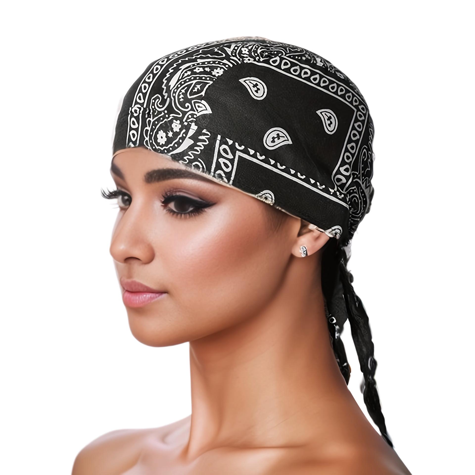 

Pirate Bandana: Breathable Harley Hat for Sports, Running, Cycling & Sun Protection One Size тёмно-синий