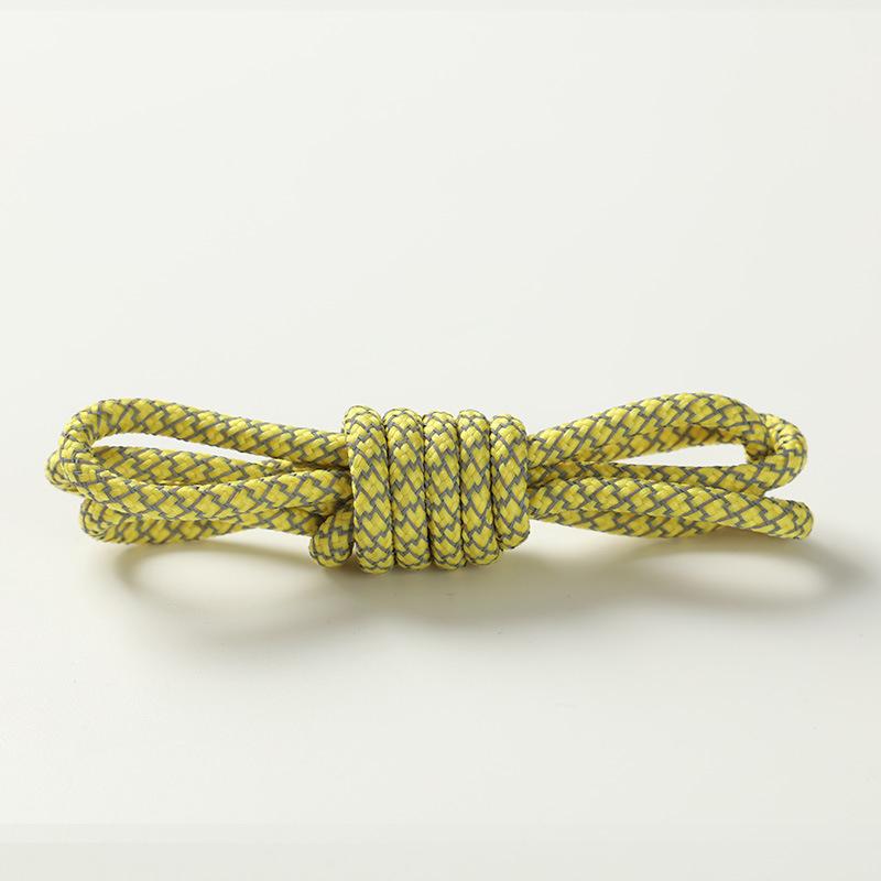 1 Pair 120CM Reflective Sports Shoelace Round Woven Rope Rhoelace Rtrong Light Shoelace Durable Polyester Shoelace Rope