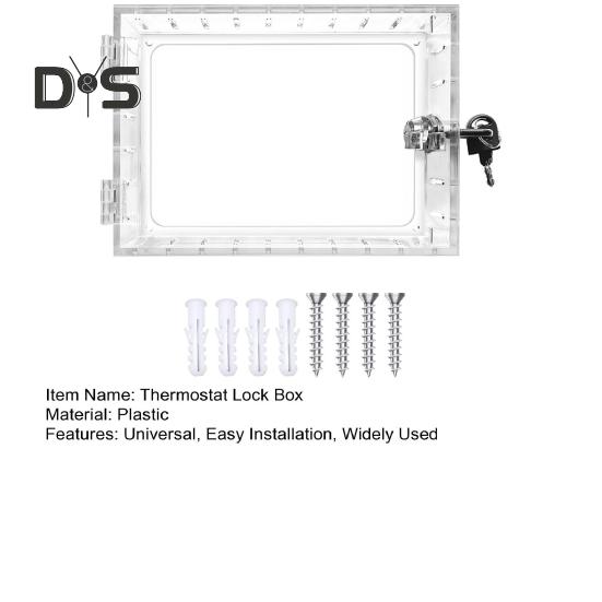 1 Set transparenter Thermostat-Schließkasten mit Schlüssel, einfache Installation, universelle Kunststoff-Thermostat-Schutzabdeckung, Bürobedarf