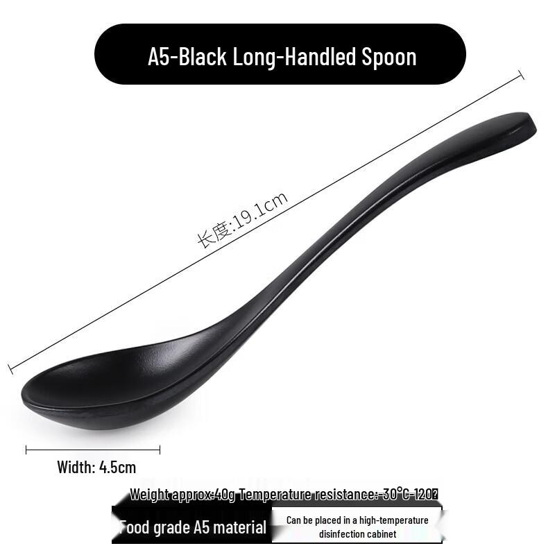 Melamine Long Handle Soup Spoons - 10 Pack