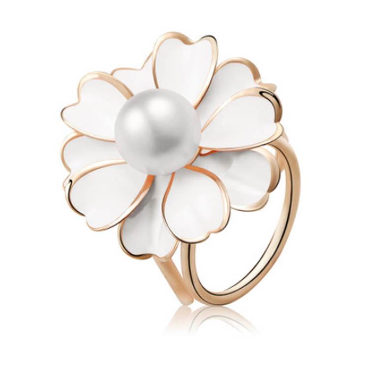 Korean Camellia Pearl Brooch with Rhinestone, Crystal & Cartoon Design - Women's Scarf Buckle 